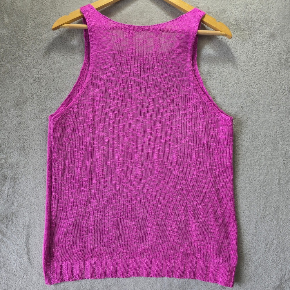 Womens Pink V-Neck Lightweight Knit Sweater Tank Top Size XL - Picture 4 of 4